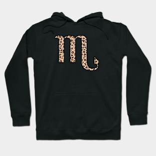 Scorpio Zodiac Horoscope Symbol in Leopard Print Hoodie